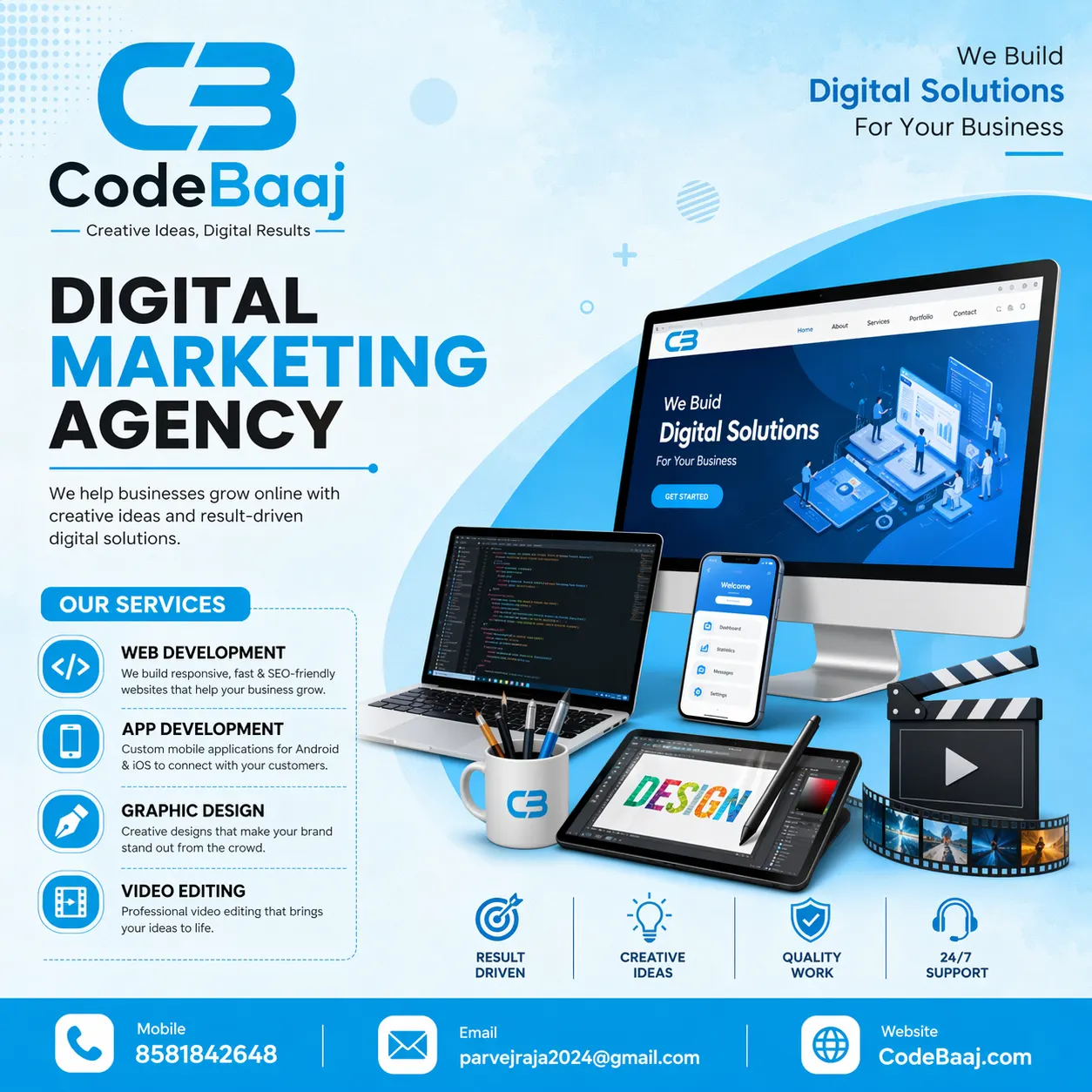Social media marketing campaign management by CodeBaaj for Facebook, Instagram and LinkedIn.