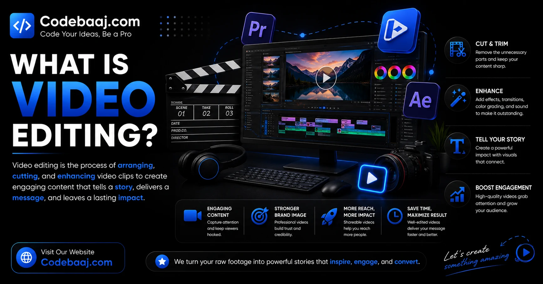 Video Editing complete guide with tools, process, and career opportunities by CodeBaaj